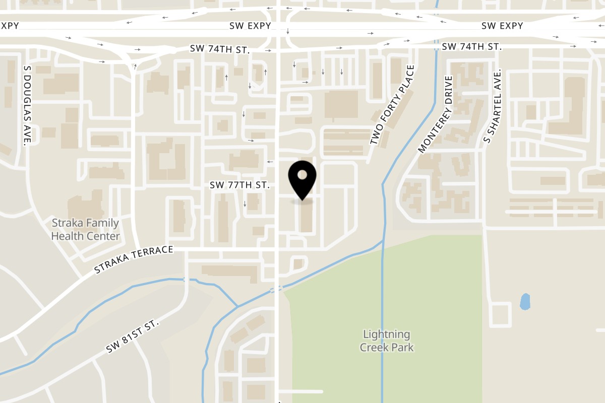 Map showing the location of Las Fresitas Snacks and More on 7848 S Western Ave in Oklahoma City